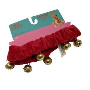 4/$20 L XL Large Merry Makings Petco Dog Pet Necktie Tie red bells
